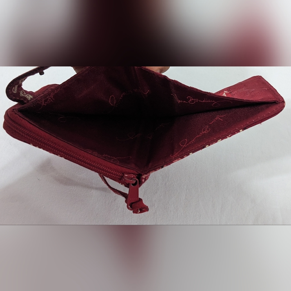 Vera Bradley Retired Mesa Red Burgundy Bifold Wallet Change ID Bandana Paisley - Picture 10 of 13